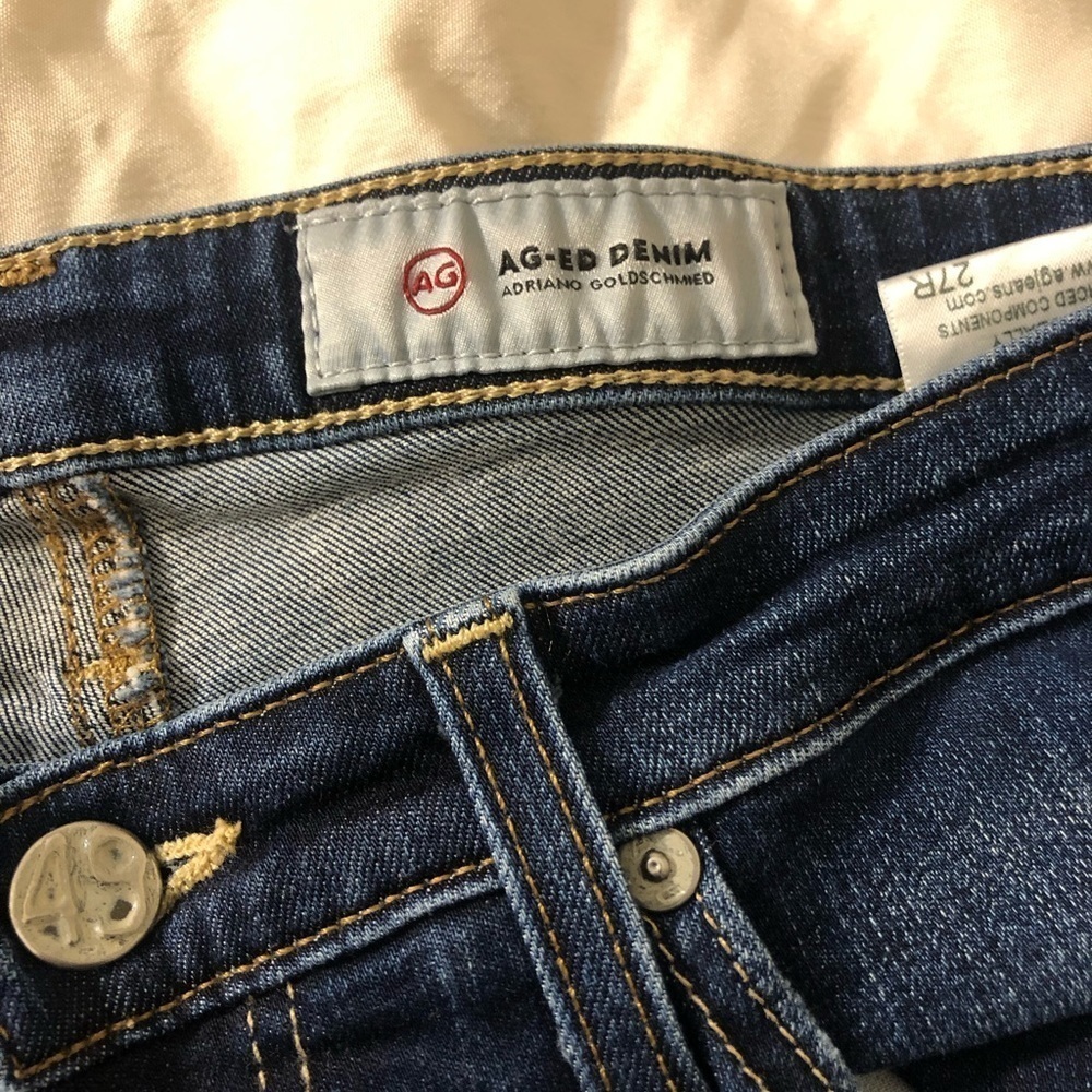 AG-ED Denim distressed skinny ankle blue Jeans size 27​ - Picture 4 of 6